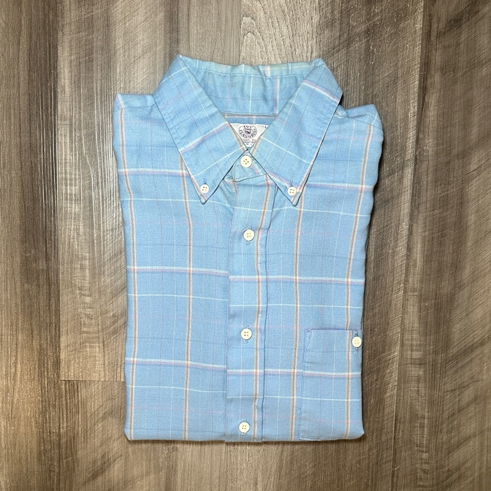 Ivy Classics Vintage Plaid Short Sleeve Button Down - Large